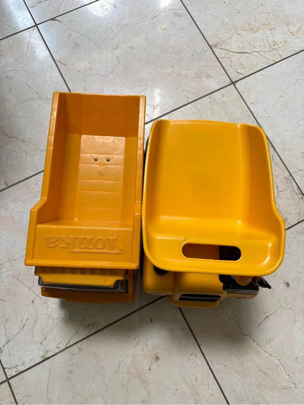 Tonka & CAT Yellow Dump Truck Toy Bundle - Kids Construction Playset